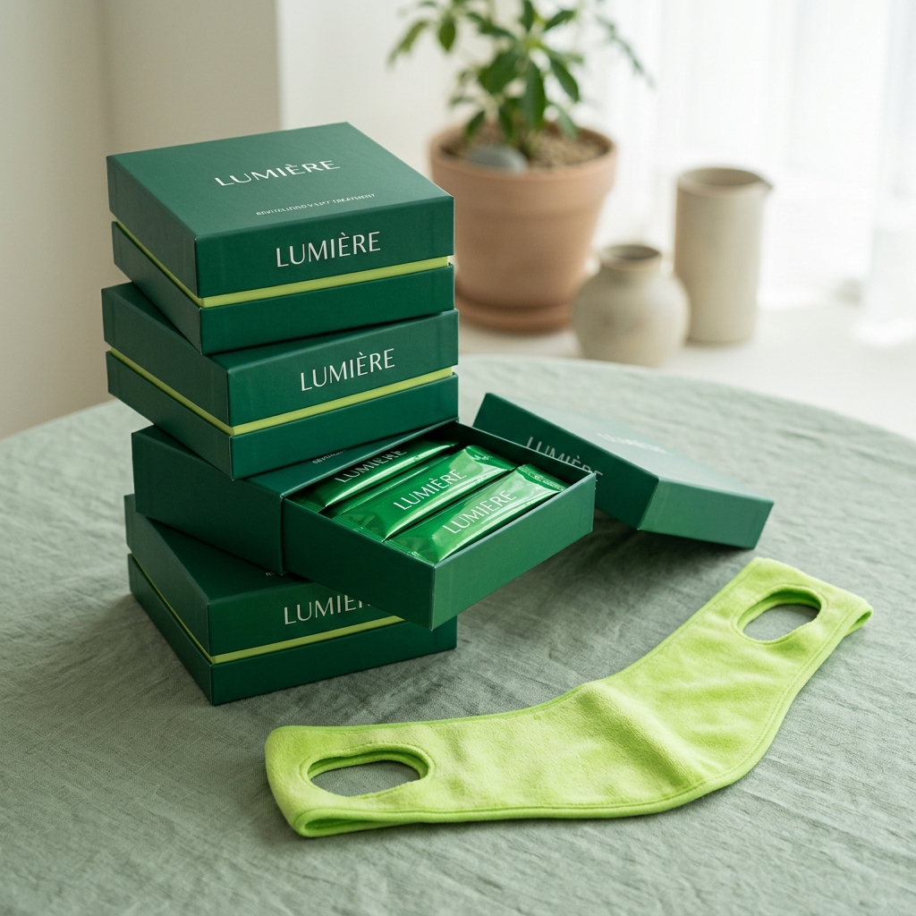 Stack of Lumiere boxes with the green jawline band