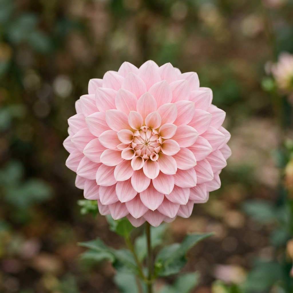 Pink dahlia flower, head-on