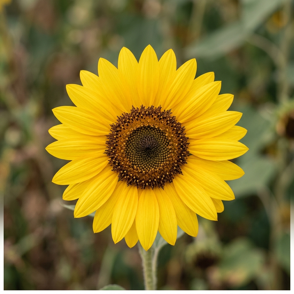Sunflower center, head-on macro